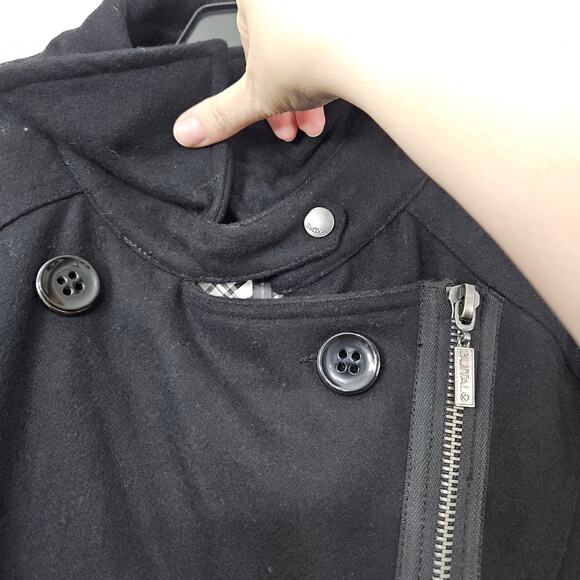 Buffalo David Bitton Wool Blend Double Breasted Zip Front Long Pea Coat Medium - Picture 5 of 7